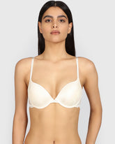 La Senza Hello Sugar Plunge Double Pushup Bra PEARLED IVORY / 34B